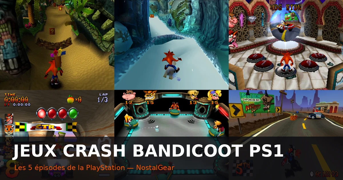 All the Crash Bandicoot games on PS1: the 5 episodes of the PlayStation